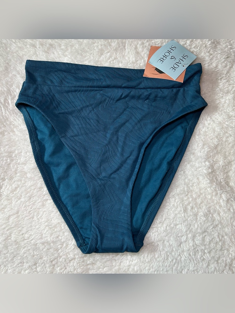Shade & Shore Women’s High Waisted Medium Coverage Bikini Bottoms Small NEW